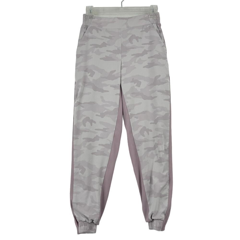 Athleta Brooklyn Lined‎ Camo Jogger Pant Size 0 Pink Camouflage High Rise Ribbed